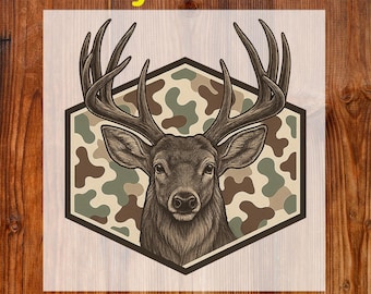 Deer Camo Hunting Ready to Press DTF, Marsh Old School Deer Camo DTF Transfer, Deer Hunting Camouflage DTF Print, Hunting Season Shirt Print
