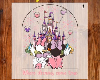 Disney Minnie Castle Ready To Press DTF, Where Dreams Come True DTF Transfer, Minnie And Daisy Bestie Shirt DTF, Disney Girly Castle Prints
