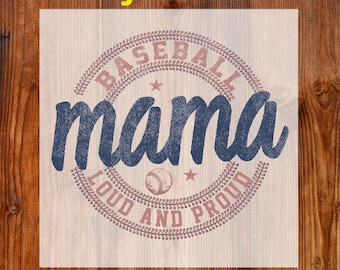 Baseball Loud And Proud Mama Ready To Press DTF, Retro Baseball Mama DTF Transfer, Baseball Mom DTF Print, Baseball Mama Shirt Heat Press
