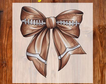 Coquette Football Ready To Press DTF, Retro Football Bow DTF Transfer, Football Mom Print, Game Day Football Dtf, Fall Football Shirt Print