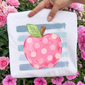 Coastal Apple DTF Ready to Press, Stripes Fall Teacher Mom Dtf Transfer, Teacher Back To School DTF Print, First Day of School Iron On Print