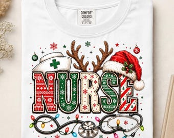 Nurse Christmas Ready To Press DTF, Vintage Holiday Nurse DTF Transfer, Merry Christmas DTF Print, Gingerbread Nurse Dtf, Stethoscope Nurse
