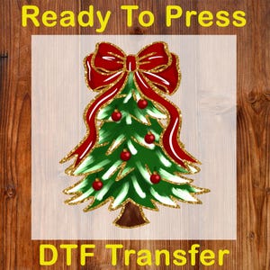 Coquette Colorful Christmas Tree Ready To Press DTF, Brushstroke Christmas DTF Transfer, Glitter Christmas Print, Girly Christmas Shirt Dtf