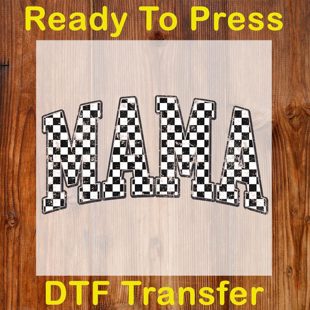Retro Checker Mama Ready to Press DTF, Distressed Checkered Mama DTF ...