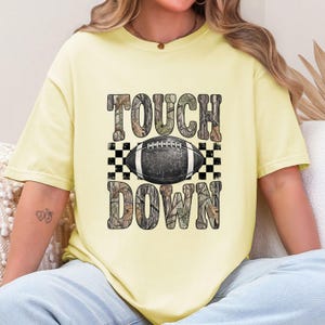 Camo Checkered Football Touchdown Ready To Press DTF, Trendy Game Day Football DTF Transfer, Fall Season Sports Dtf Print, Football Mom Dtf imagem 8