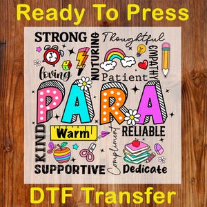 Para Appreciation Ready To Press DTF, Back To School DTF Transfer, First Day Of School Print, Teacher Para Shirt Dtf, Kindergarten Teacher