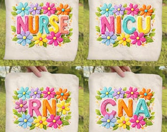 Floral Nurse Ready To Press Dtf, Brushstroke Nicu CNA RN Nurse Dtf Transfer, Trendy Ditsy Floral Nurse DTF Print, Registered Nurse Iron On