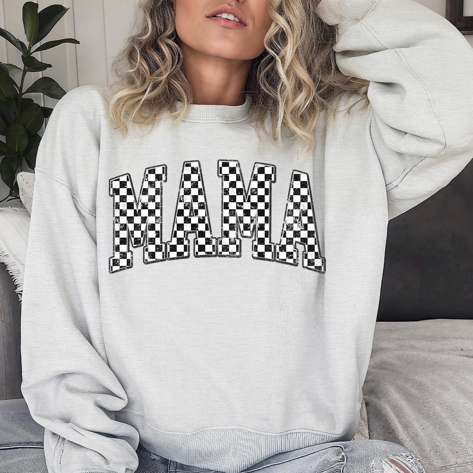 Retro Checker Mama Ready to Press DTF, Distressed Checkered Mama DTF ...