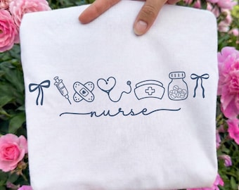 Nurse Life Ready To Press DTF, Preppy Nurse Bow DTF Transfer, Nurse Day Gift, Nursing School DTF Print, Nurse Appreciation Gift, Nurse Dtf