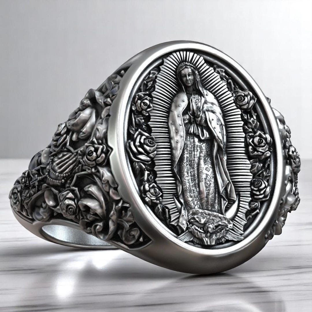 Our Lady of Guadalupe Ring – Sterling Silver Virgin Mary Signet With ...