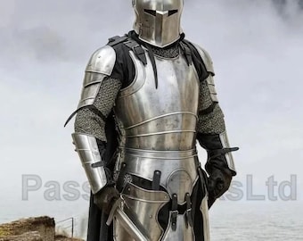 LARP Barbute Armor Suit | Cosplay Outfit For Fantasy Roleplay | Reenactment Barbuta Armor Suit | Full Body Barbuta Knight Steel Plate Armor