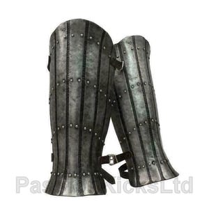LARP Medieval Armor Knight Splinted Greaves | Warrior Leg Armour For Reenactment Cosplay | Steel Warrior Battle Armor Greaves