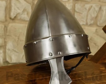 Medieval Baldric Normans Helmet | Warrior Steel Knight Helmet | LARP Combat Norman Nasal Armor Helmet | Cosplay Reenactment Steel Costume