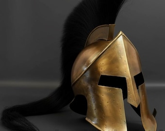 King Leonidas Spartan Helmet | 300 Movie Inspired Greek Helm For Costume & Display | LARP 300 Greek Warrior Helmet For Halloween Costumes