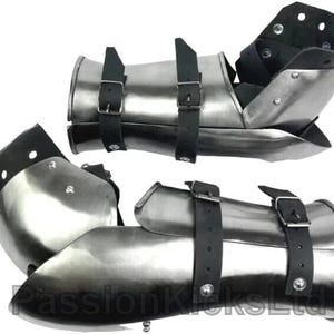 Brassards médiévaux en acier pour GN avec coudières | Protège-bras pour costume de cosplay | Protège-bras fonctionnel en acier pour cosplay et déguisements