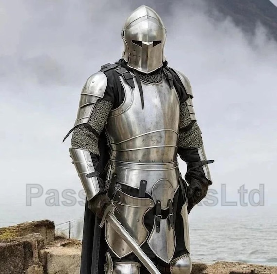 LARP Barbute Armor Suit | Cosplay Outfit For Fantasy Roleplay | Reenactment Barbuta Armor Suit | Full Body Barbuta Knight Steel Plate Armor