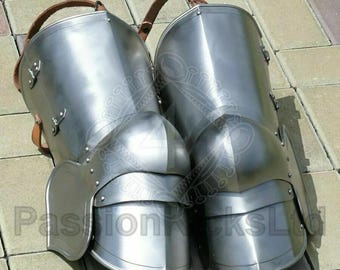 Gothic Upper Leg Armor | 14th Century Style Steel Leg Armor | Pair Of Knight Cuisses | Perfect For Reenactment, Combat And Medieval Costumes