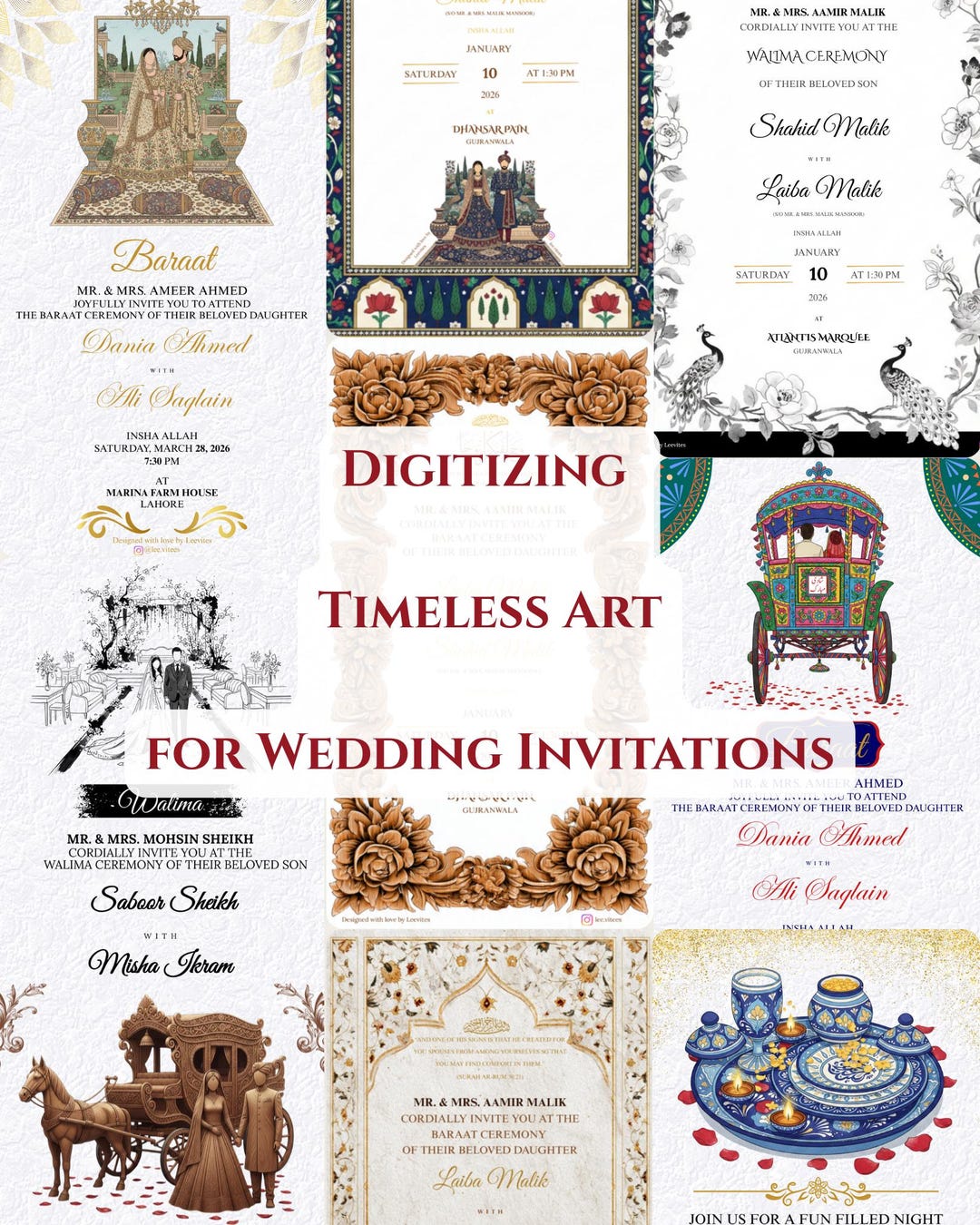 Modèle d'invitation de mariage numérique indien et pakistanais ...