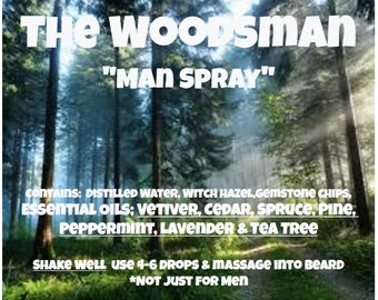 Woodsman Spray -Vetiver-Cedar-Spruce-Pine-Peppermint-Lavender-TeaTree - Fathers day gift- Mens gift- Aromatherapy spray-Essential oil spray