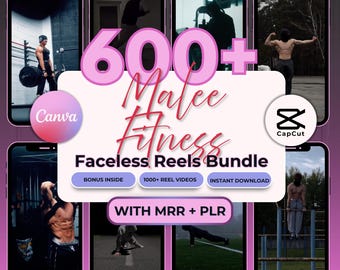 600+ Fitness Reels Bundle, Faceless Gym Video Clips (MRR & PLR)