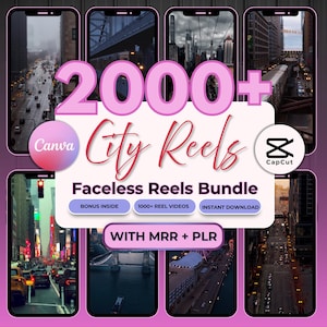 City Reels Bundle: 2,000+ MRR, Urban Aesthetic Video Pack, Travel Short Clips, Faceless Content, TikTok Edits, Instagram Shorts