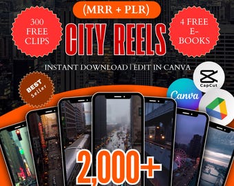 City Reels Bundle: 2,000+ MRR, Urban Aesthetic Video Pack, Travel Short Clips, Faceless Content, TikTok Edits, Instagram Shorts