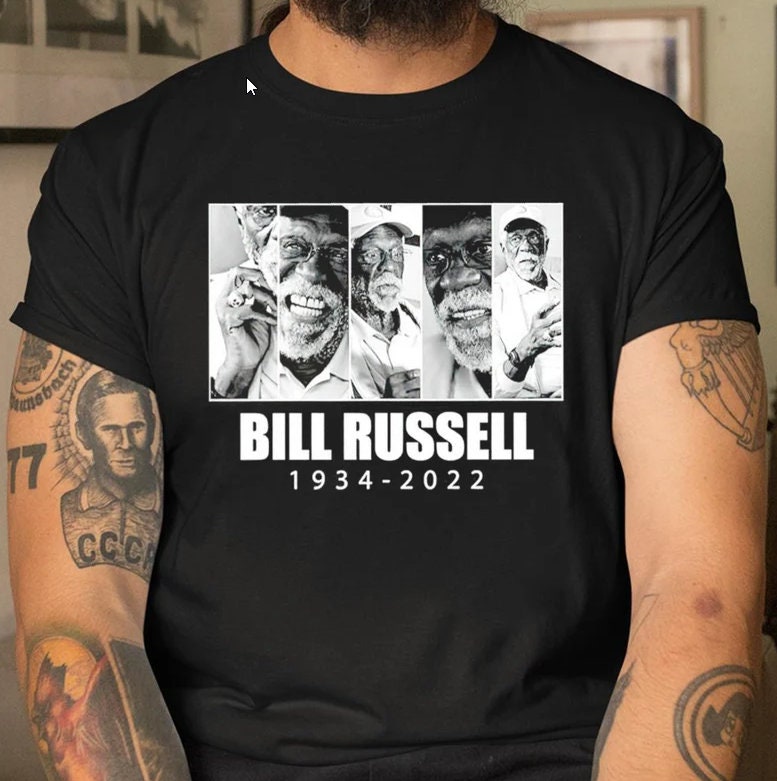 Discover Maglietta T-Shirt Vintage Bill Russell Legendary Uomo Donna Bambini