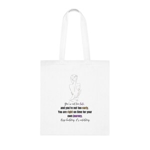 Inspirational Quote Cotton Tote Bag | Eco-Friendly Shopping Bag, Gift for Her, Motivational Tote, Reusable Grocery Bag, Travel Pouch