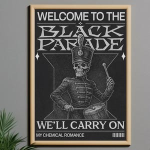 My Chemical Romance Download - MCR Wall Art, The Black Parade Print, Emo Painting, Goth Punk Picture, Gerard Way Home Decor