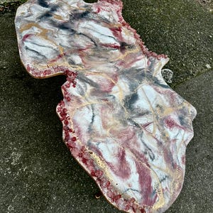 Handmade African Epoxy Crystals Coffee Table – Luxury Marble Design, Resin Art Accent Table, Unique Modern Furniture