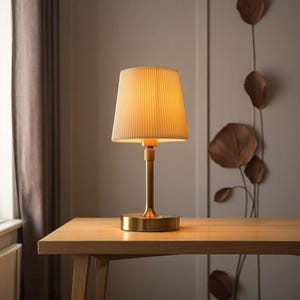 Retro Wireless LED Table Lamp – Battery Operated Vintage Desk Light, Portable Minimalist Decor, Nostalgic Ambient Office, Gift for Dad