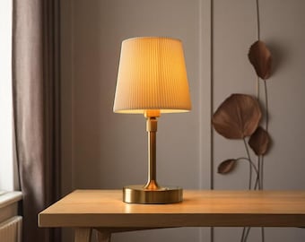 Retro Wireless LED Table Lamp, Stainless Steel Accent Light