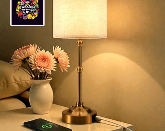 Cordless Rechargeable Table Lamp Touch Dimmable Fabric Shade Bedside Light for Bedroom Living Room