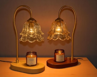 Adjustable Candle Warmer Lamp, Stone Base, Vegan Home Decor