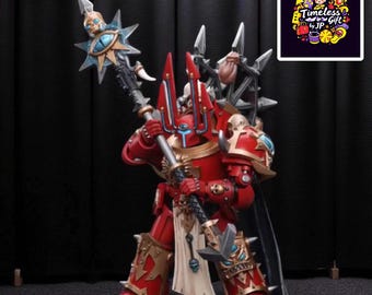 Figura de hechicero del caos gótico carmesí a escala 1/18, guerrero de anime con armadura, estatua coleccionable de fantasía oscura, regalo para otakus y fans.