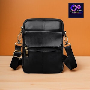 Minimalist Leather Crossbody Bag: Small Messenger Satchel, Timeless Style