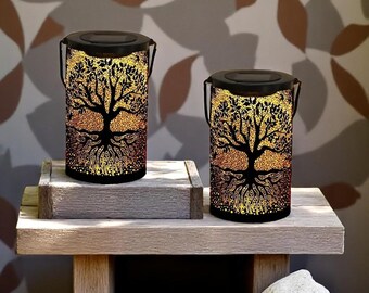 Tree of Life Solar Lantern | Hanging Garden Light | Solar Patio Decor | Minimalist Vegan Outdoor Lamp | Timeless Gift for Home & Garden