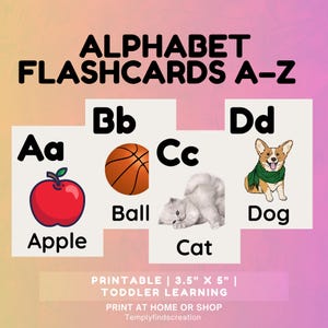 Printable Alphabet Flashcards A-Z – Toddler Learning (PDF Download)