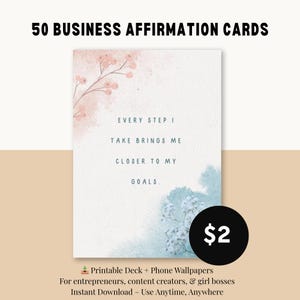 50 Tarjetas de Afirmaciones Empresariales (Imprimibles + Fondo de Pantalla para Celular) / Mentalidad Emprendedora, Frases de Autoconfianza Digital, Motivación para CEO