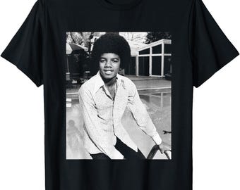 Young Michael Jackson Vintage Portrait Shirt, Retro Music Icon Graphic Tee, Black Classic Photo T-Shirt, Unisex Fan Gift Shirt