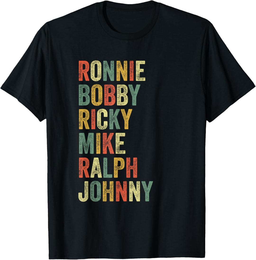 Mikr Ralg Ronnie Bobby Ricky Mike Ralph Johnny Shirt, Retro New Edition Names Tee ...
