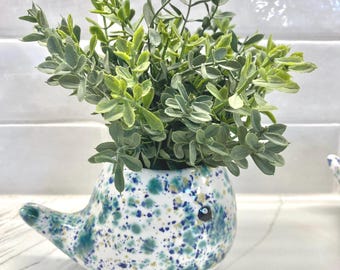 Whale Planter Succulent Pot Coastal Flowerpot Gift for Mom Gift for Plant Lover