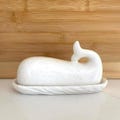 Whale Butter Dish Speckled Ceramic Kitchen Decor Beach House Kitchen 2 Piece Butter Holder Coastal Kitchen Pottery