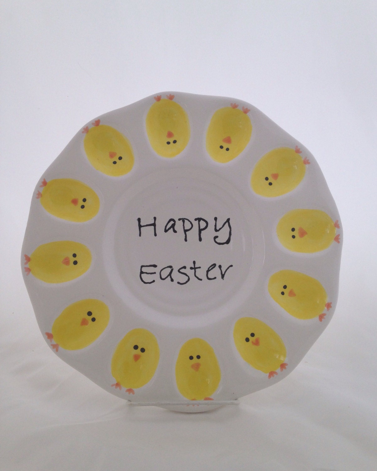 Ceramic Easter Deviled Egg Plate Ceramic Easter Platter Etsy