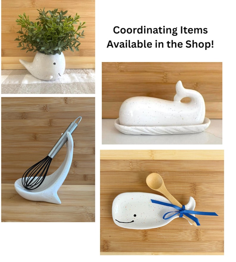 Whale Spoon Rest Small Coastal Beach House Gift Ceramic Nautical ...