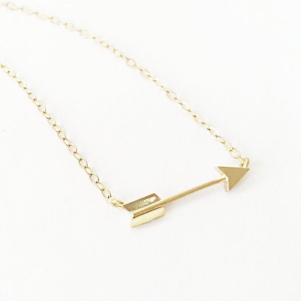 Gold Arrow Necklace Etsy