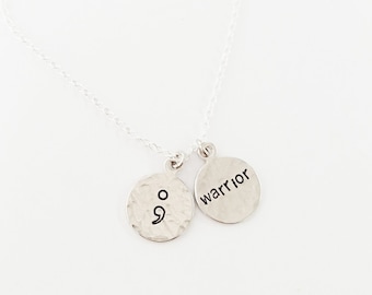 Semicolon and Warrior Necklace, Your Story Isn't Over Yet, Mental Health, Inspirational, Suicide, Depression Awareness, ;