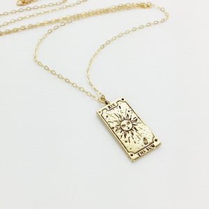 Dainty Tarot Card Necklace, Silver or Gold, The Sun, The Star, The World, Meaningful Gift, Inspirational, Unique, Gift For Her, Strength image 8