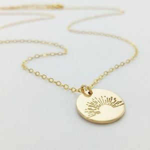 Sunrise Necklace, Hope, Rejuvenation, Strength, Inspirational Gift, Sunburst, Hand-Stamped, Mother&#39;s Day Gift, Sunbeam, Personalized Gifts
