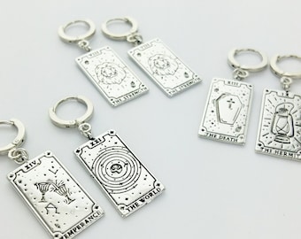 Mix and Match Tarot Card Earrings, Silver or Gold, Meaningful Gift, Inspirational Gift, Unique, Gift For Her, Strength, Sun